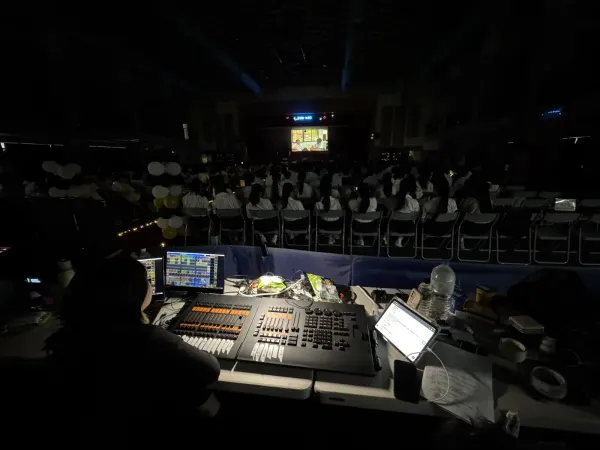 Audio gear set up before the show